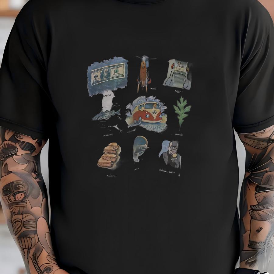 Vintage 90's Artist Names Humor Graphic Tee Size Xl T-shirt