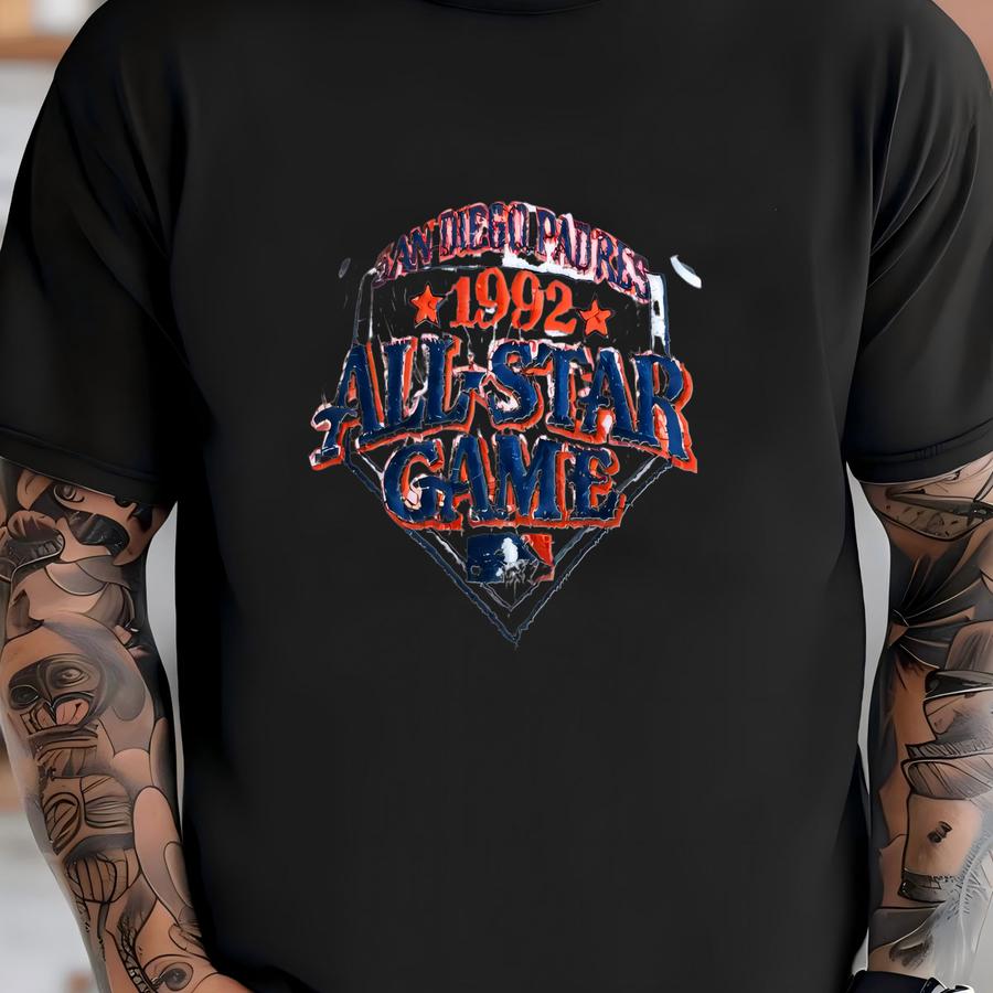 Vintage1 992 San Diego Padres All Star Game Baseball Hat T-shirt