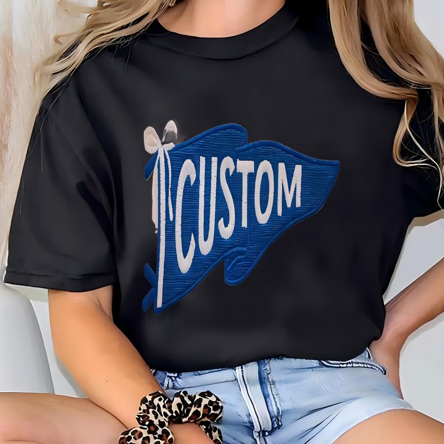 Custom School Mascot Sweatshirt, Personalized Pennant Flag Mascot Shirt, School Spirit Shirt, School Mascot, Matching Team Shirt T-shirt