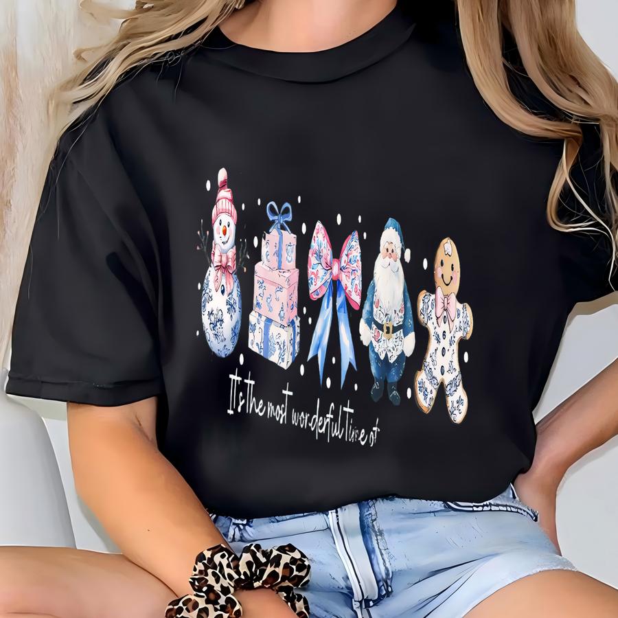 ® Christmas Chinoiserie Shirt, It's The Most Wonderful Time Shirt,christmas Time Shirt,christmas Shirt,vintage Christmas Shirt T-shirt