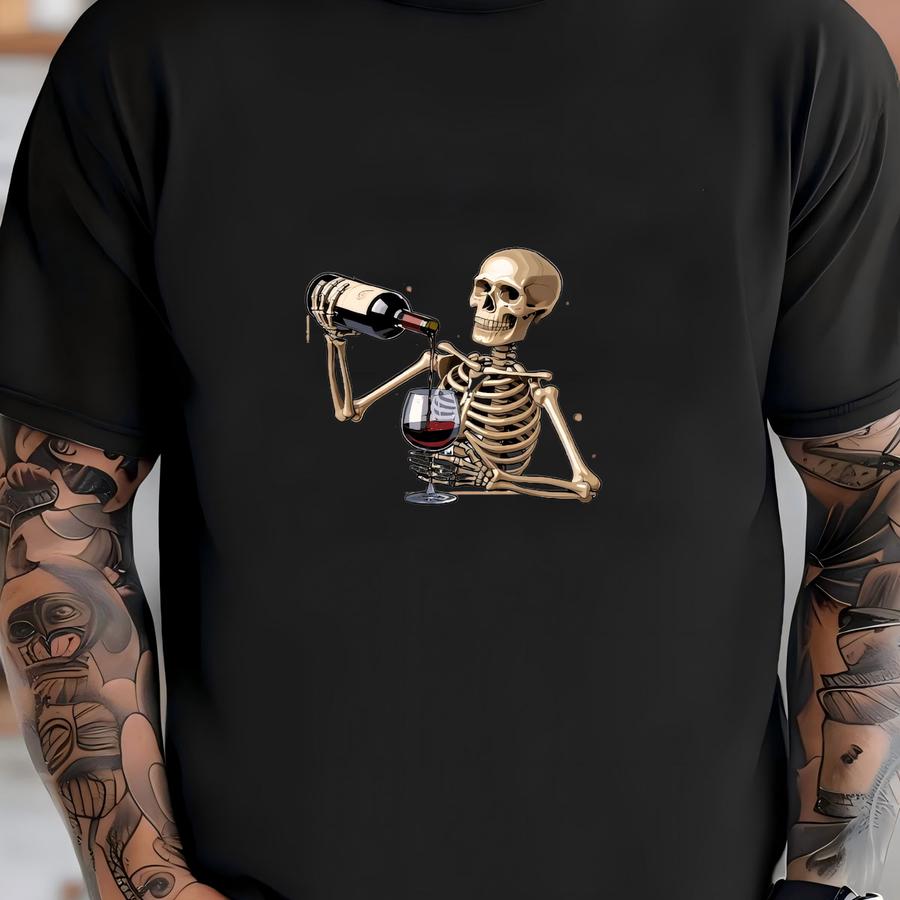 Shirt, Funny Christmas Wine Shirt, Funny Skeleton Holiday Drinking Shirt, Corks Are For Quitters, Christmas Cocktail Party T-shirt