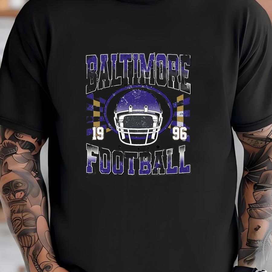 Vintage Style Baltimore Football Crewneck Sweatshirt, Baltimore Football Game Day Crewneck, Sunday Football Gift, Mascot Game Day Tee T-shirt