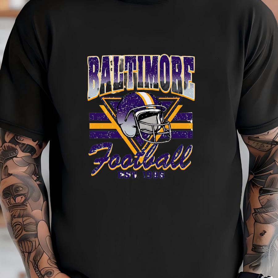 Vintage Style Baltimore Football Sweatshirt, Baltimore Football Game Day Crewneck, Sunday Football Gift, Mascot Game Day Tee T-shirt