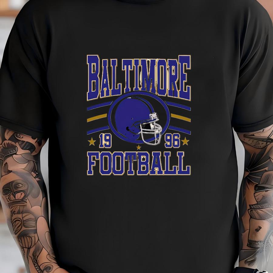 Vintage Baltimore Football Crewneck Sweatshirt, Baltimore Football Game Day Crewneck, Sunday Football Gift, Mascot Game Day Tee, Sports Gift T-shirt