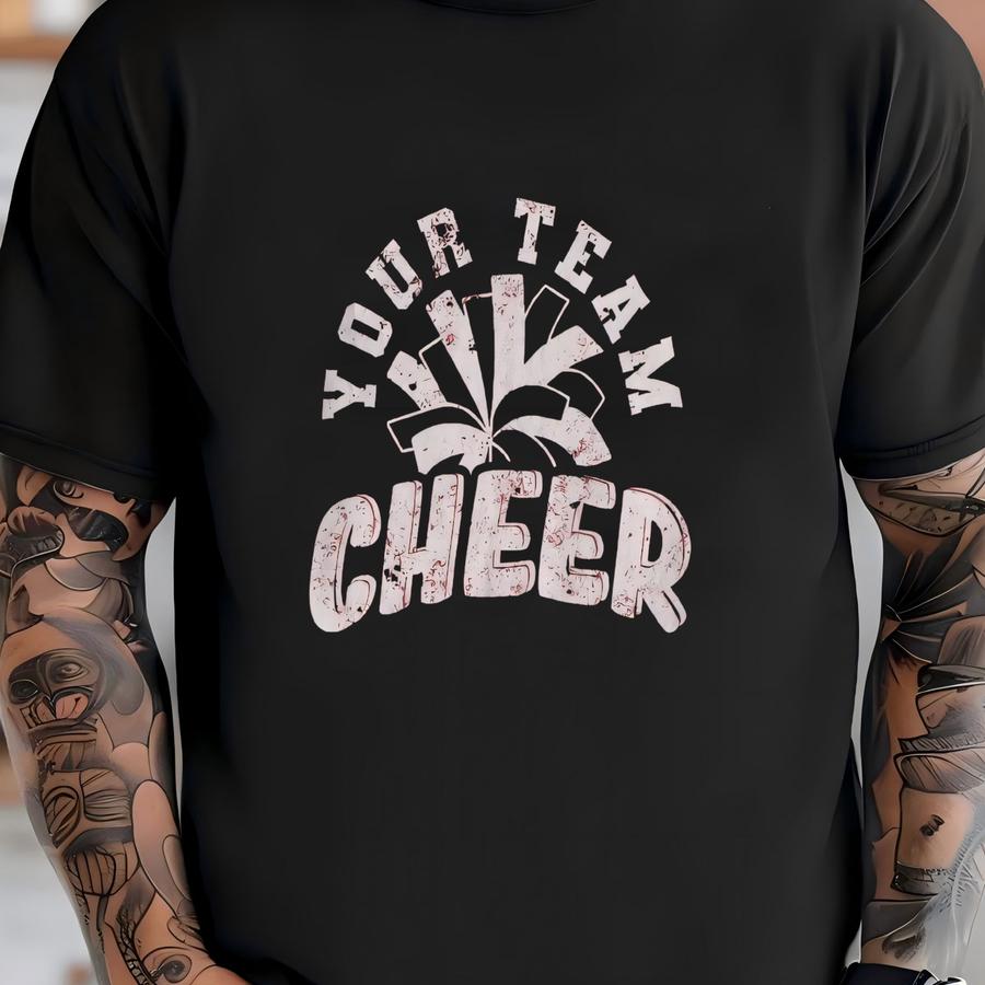 Create Custom Cheer Shirts For Your ! Just Add Your Team's Name. Compatible With ,silhouette,canva For Cheerleaders,cheer Moms T-shirt