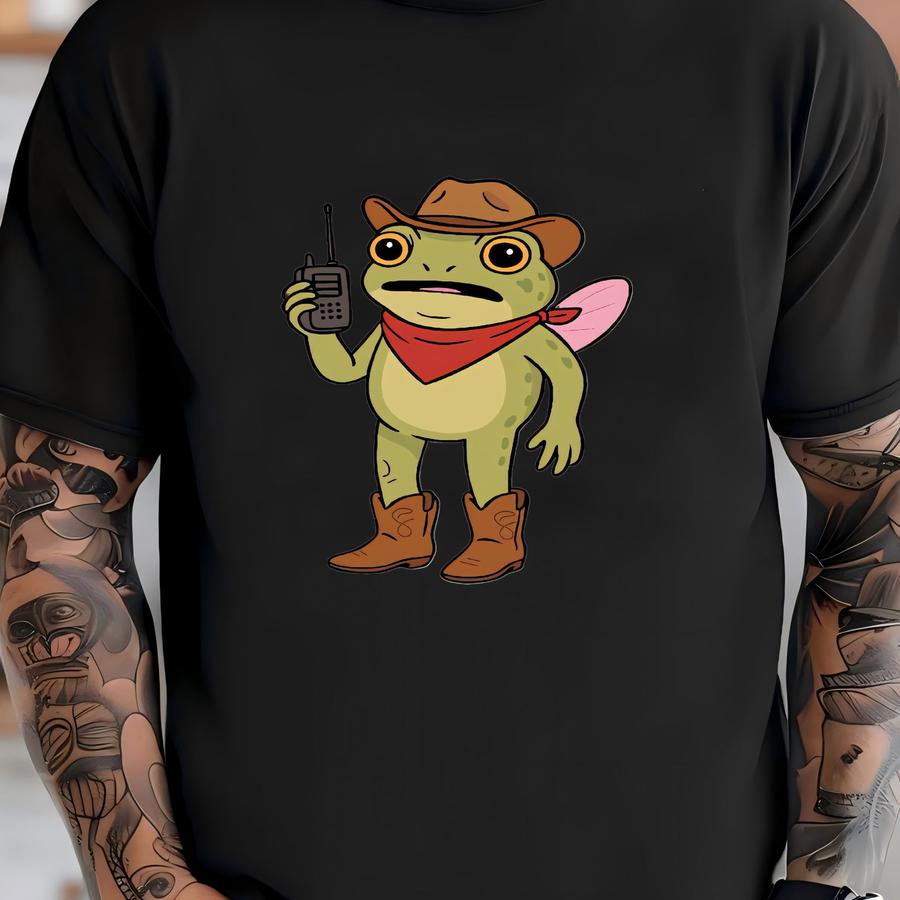 Wtf Over Cowboy Frog Sweatshirt, Funny Anxiety Crewneck (wtfrog) T-shirt