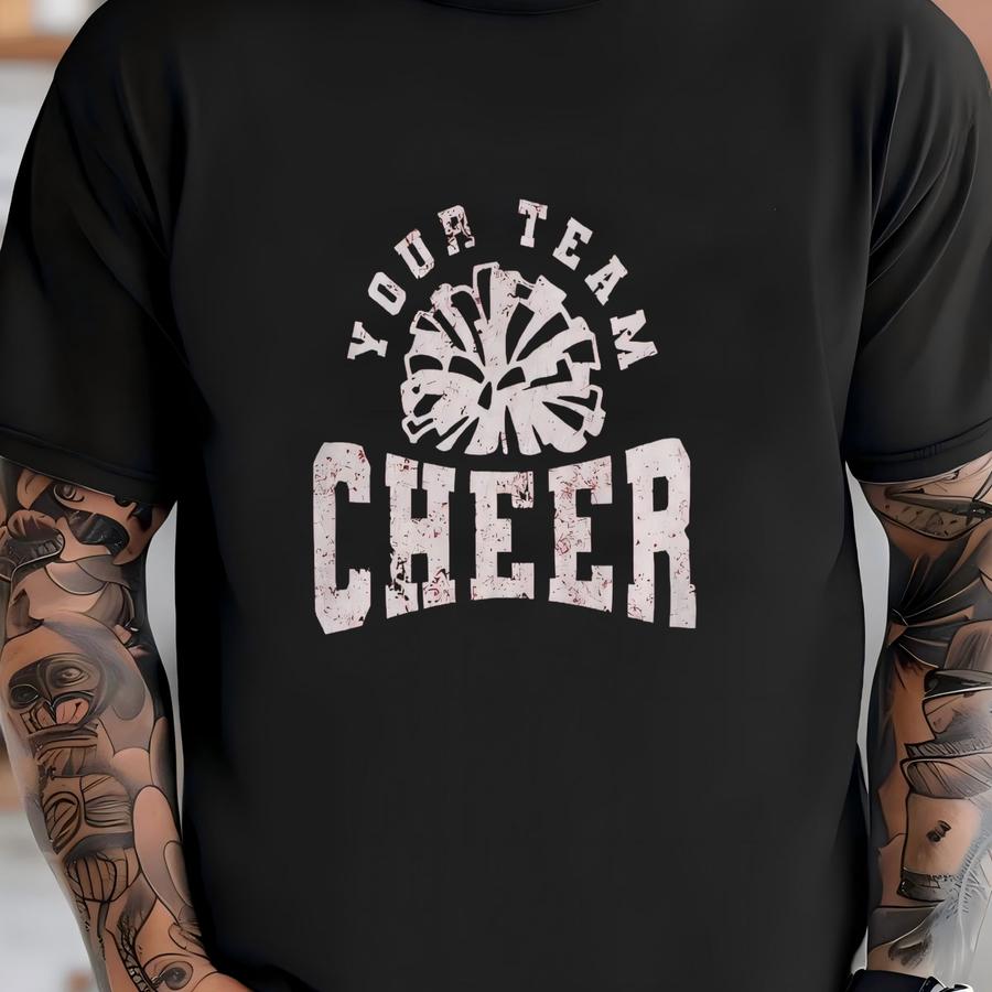 Create Custom Cheer Shirts For Your ! Just Add Your Team's Name. Compatible With ,silhouette,canva For Cheerleaders,cheer Moms T-shirt