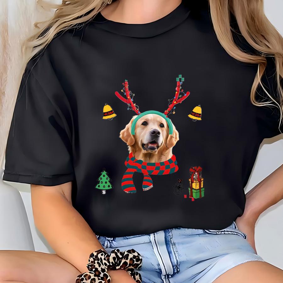 Custom Christmas Dogs Shirt, Dog Name Tshirt, Custom Chrismast Text Tee, Dog Lover Tshirt, Christmas Photo Shirt, Xmas Dog Owner Shirt T-shirt