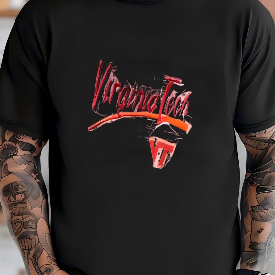 Vintage 90’s Rare Virginia Tech Hokies University Crop Top Crewneck Sweatshirt L/xl T-shirt