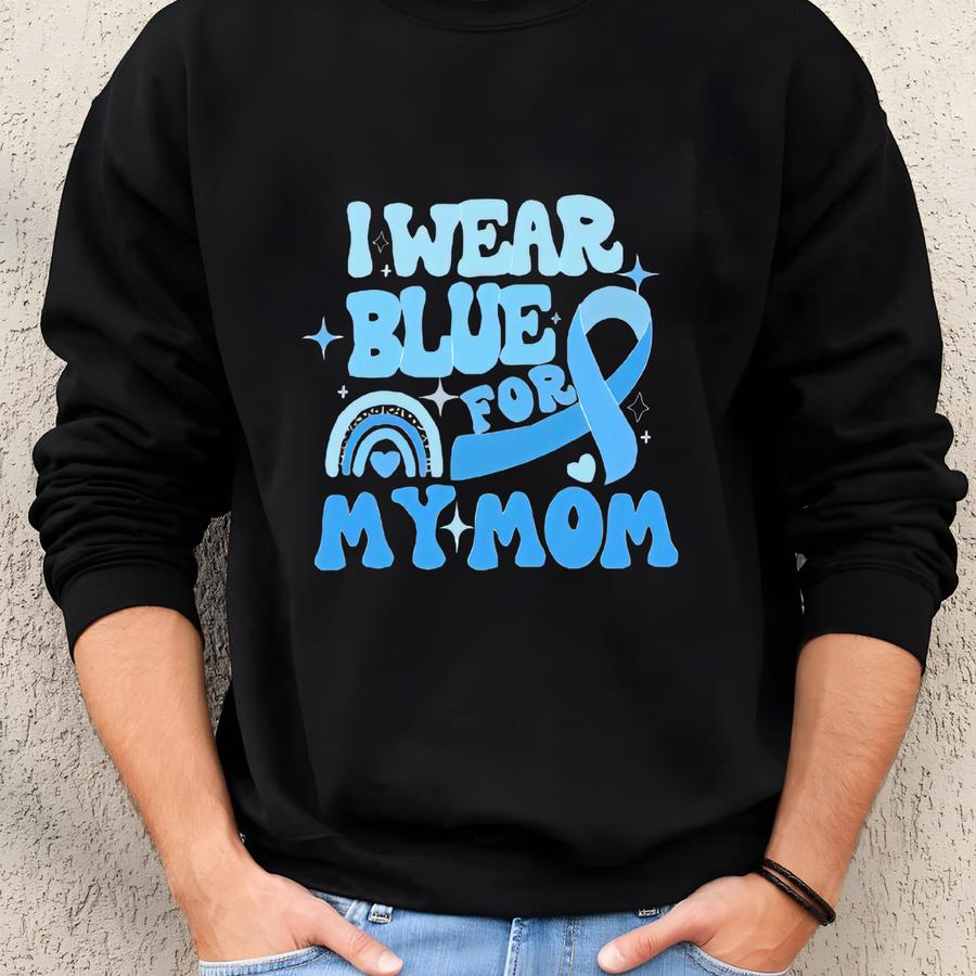 Custom Diabetes Support Shirt, I Wear Blue For Diabetes Awareness Shirt, Diabetes Fighter Tee, Blue Ribbon Warrior T-shirt Sweatshirt