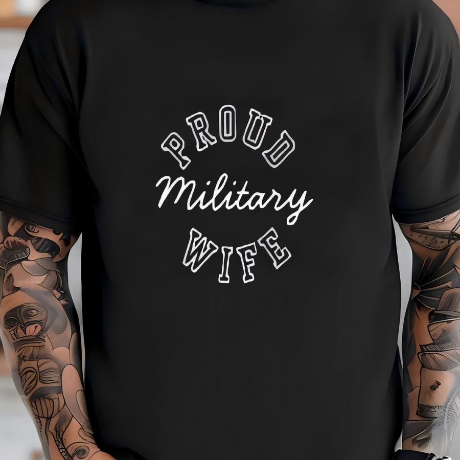 Military Wife Tee, Proud Navy Air Force Marines Deployment Boot Camp Shirt, Patriotic Gift T-shirt