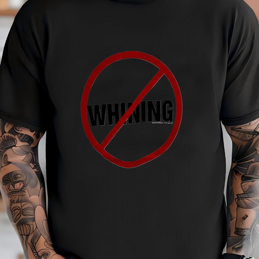 Vintage 1992 No Whining Stop Sign Funny Slogan Tee Venture Graphics Humor Quote Retro Minimal Typography Motivational Graphic Shirt Size L T-shirt