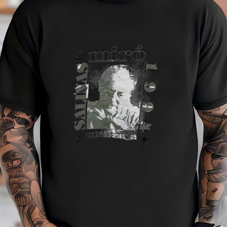 Vintage 1994 Salinas Miró Mallorca Spain Art Exhibition Souvenir Graphic Modernist Spanish Artist Tribute Cultural Retro Travel Shirt Size M T-shirt