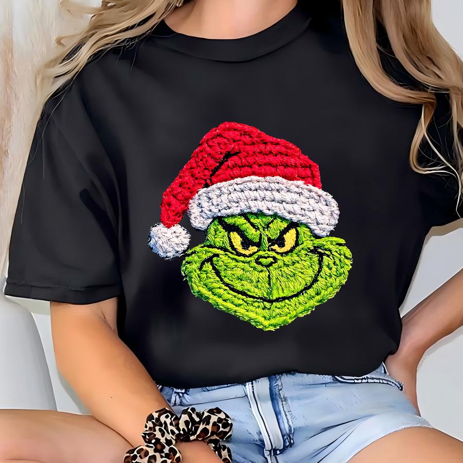 Sweatshirt, Christmas Big Face Green Color Saying Christmas Hoodie, Shirt, Family Christmas Hoodie, Mas Shirt T-shirt