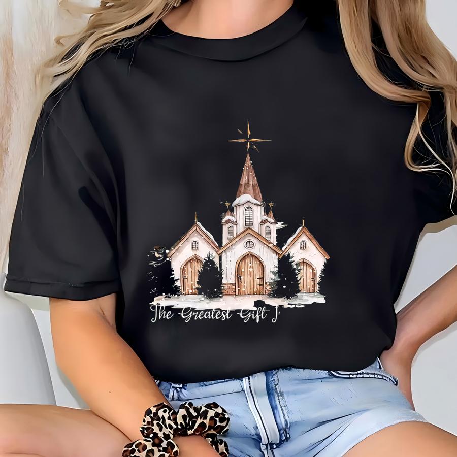The Greatest Gift Of All Sweatshirt, Nativity Scene Sweatshirt, Jesus Christ Christmas Shirt, Birth Of Jesus Christmas Shirt, Religiousshirt T-shirt