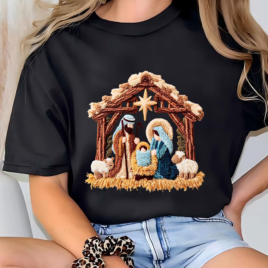 The Greatest Gift Of All Sweatshirt, Nativity Scene Sweatshirt, Jesus Christ Christmas Shirt, Birth Of Jesus Christmas Shirt, Religiousshirt T-shirt