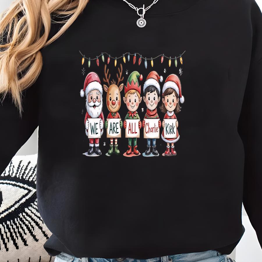 Christmas With Sweatshirt, Patriotic Holiday Family Xmas Crewneck Sweatshirt