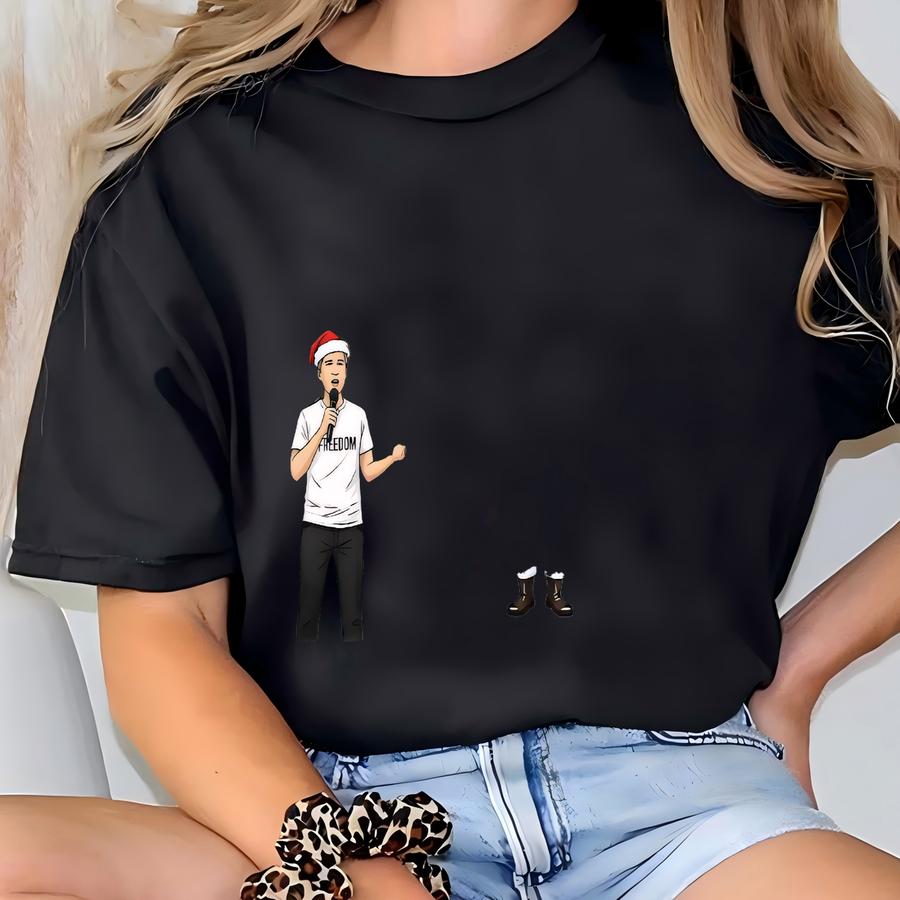 Christmas Sweatshirt, Patriotic Santa Shirt, Memorial Xmas Crewneck T-shirt