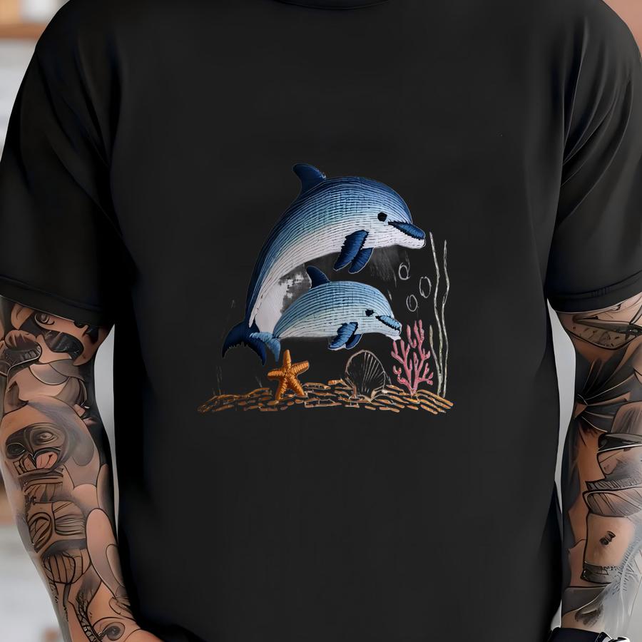 Dolphins Swimming  Hat, Life Ocean Theme Cap, Gift For Sea Lovers T-shirt