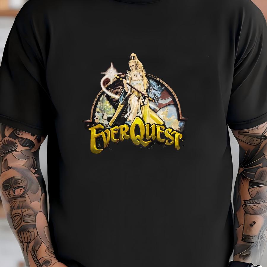 Vintage 2001 Everquest Fan Faire Hoodie Size 3xl Orlando Fl Video Game Promo Sony Online Entertainment Mmorpg Fantasy Gaming Character Art T-shirt
