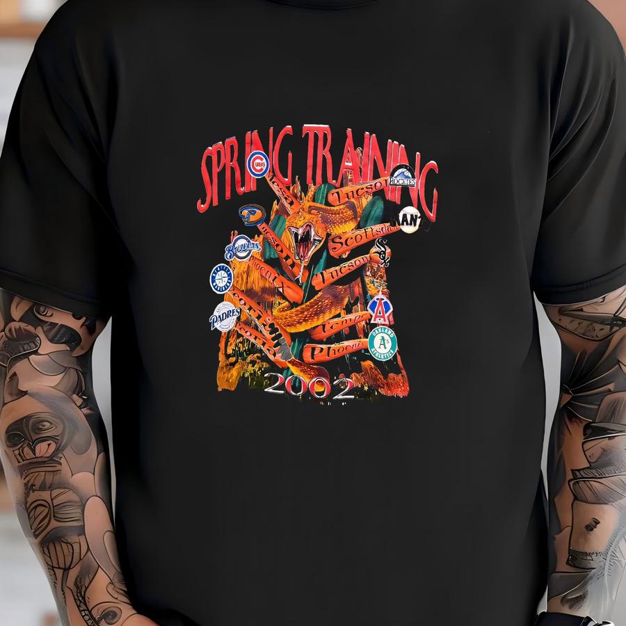 Vintage 2002 Spring Training Hoodie Size 2xl Mlb Baseball Arizona Cactus League Souvenir Tee Diamondbacks Cubs White Sox Rockies Giants A's T-shirt