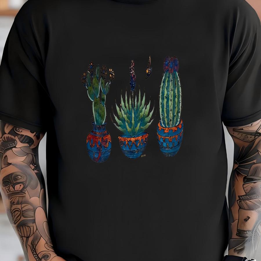 Vintage 90s New Mexico Hoodie Size Xl Cactus Succulent Art Tee Southwestern Desert Botanical Plant Souvenir Travel Tourist Wild West Style T-shirt