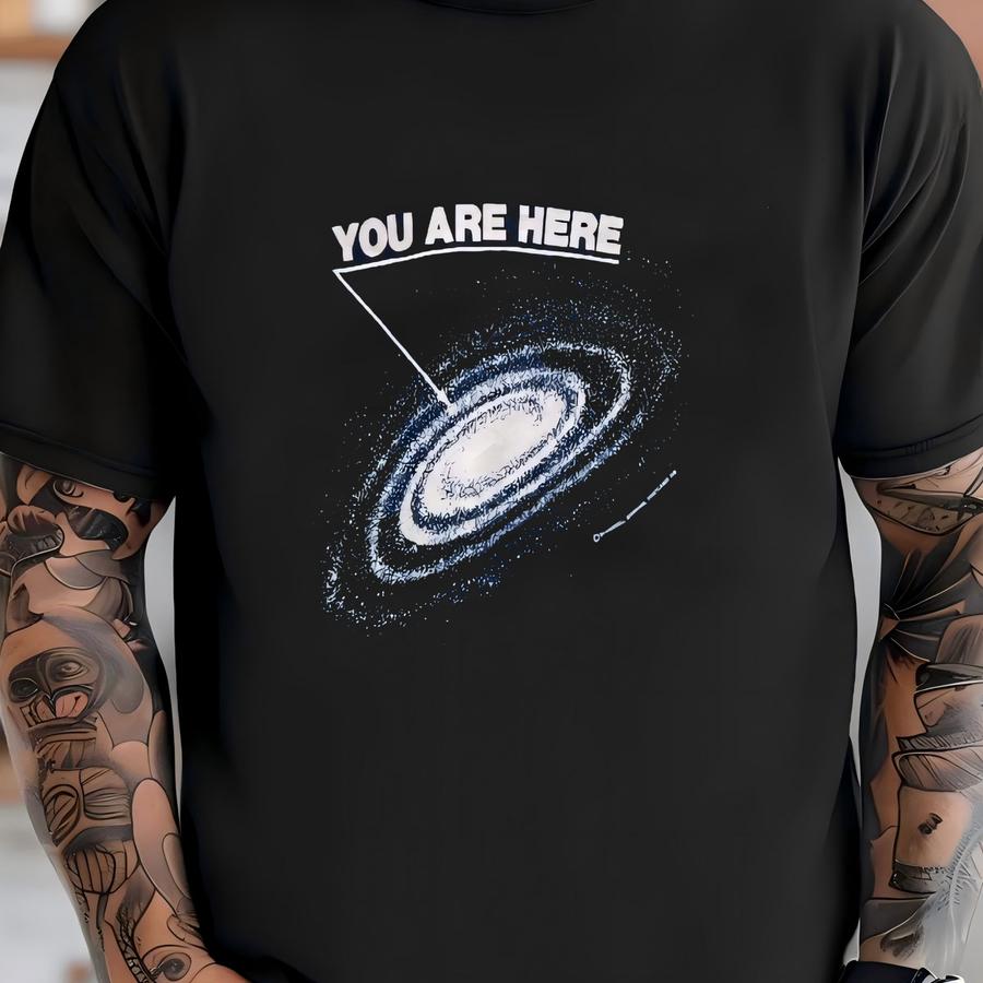 Vintage 1981 You Are Here Hoodie Size Xl Galaxy Map Art Tee Funny Space Astronomy Milky Way Solar System Cosmos Science Harrell Graham Tees T-shirt