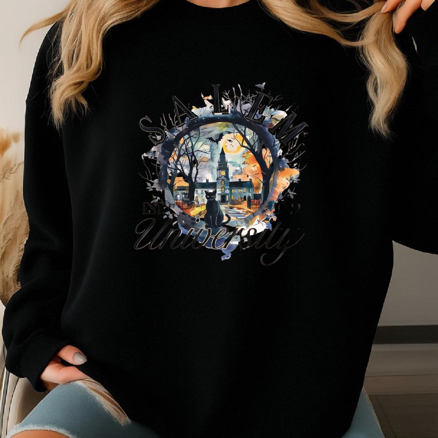 M University 1692 Witch Shirt, Vintage Halloween Tee, M Massachusetts T-shirt, Fall Witchy Shirt For Women Spooky Season Gift Sweatshirt