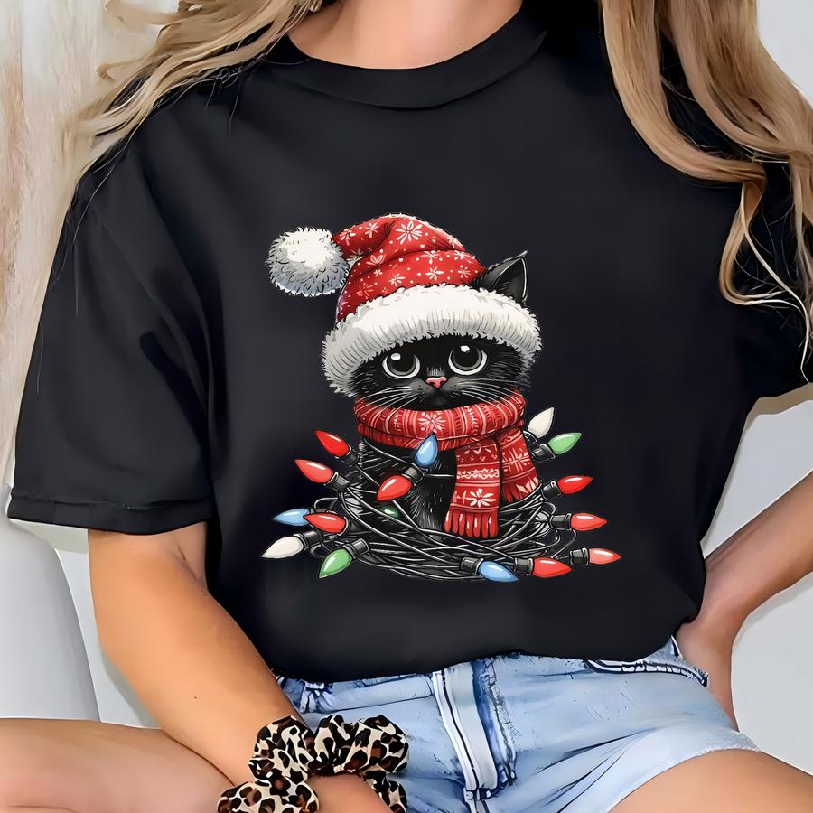 Meowy Christmas Shirt, Cat Christmas Sweatshirt, Cat Lover Christmas Shirt, Christmas Cat Mom Sweater, Catmas Gift For Christmas, Cat Gifts T-shirt