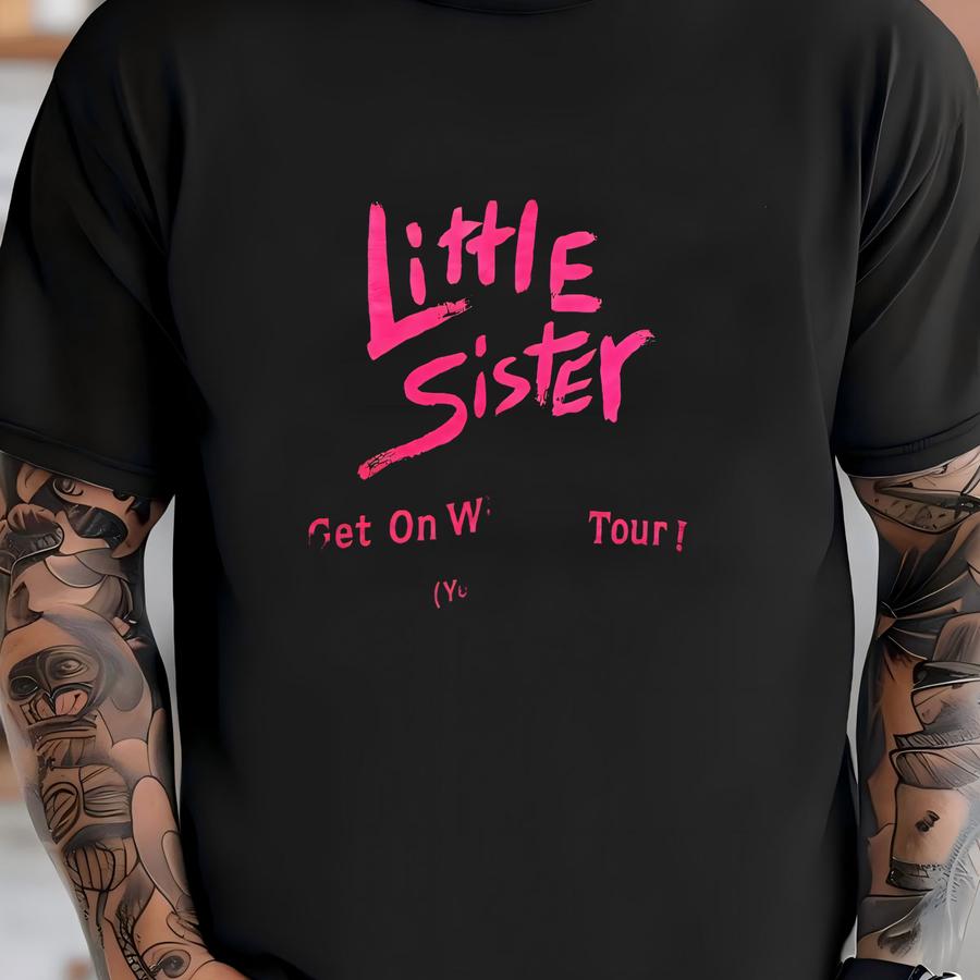 Vintage 1990 Little Sister Get On With It Tour Hoodie Size L Yes No Yes Rock Band Merch Double Sided Funny Cartoon Concert Promo Rare Tee T-shirt