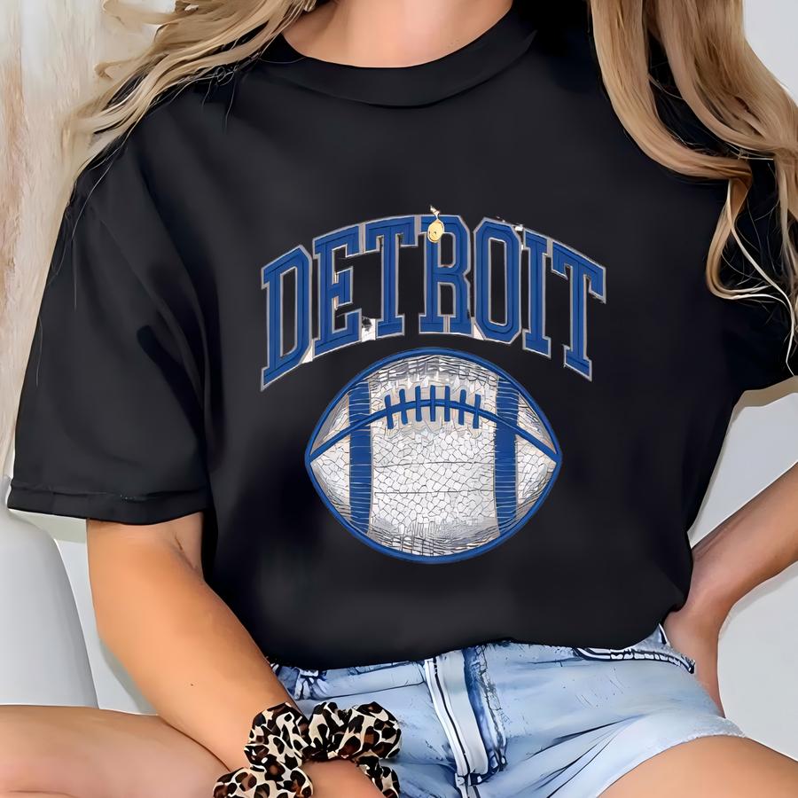 Detroit Football Sweatshirt, Faux Croquette Sweatshirt, Detroit Football Tee, Detroit Sweater, Sunday Football, Tailgate Game Day T-shirt