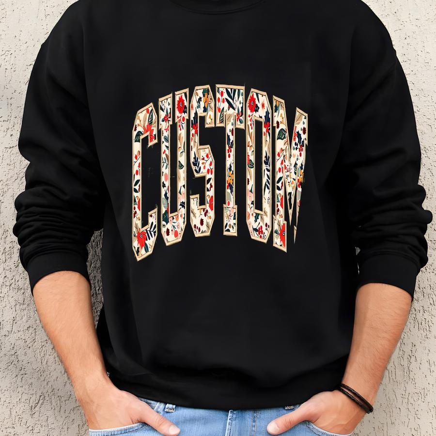 Custom Knit Crewneck Sweatshirt | Floral Sweatshirt | Family Crewneck Sweatshirt | Gift For Mimi, Gigi, Auntie, Nurse, Teacher Sweatshirt