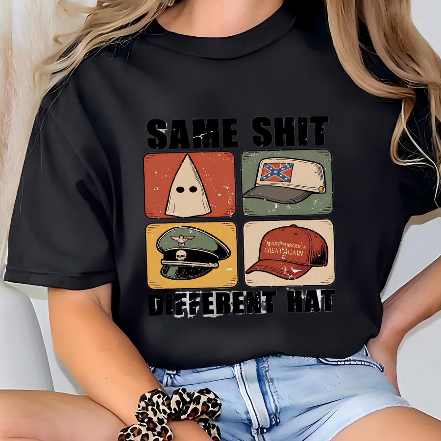 Same Different Hat, Anti Sweatshirt, Political Satire Hoodie, Anti Racism Equality Top, Funny Liberal Statement Gift Sweatshirt T-shirt
