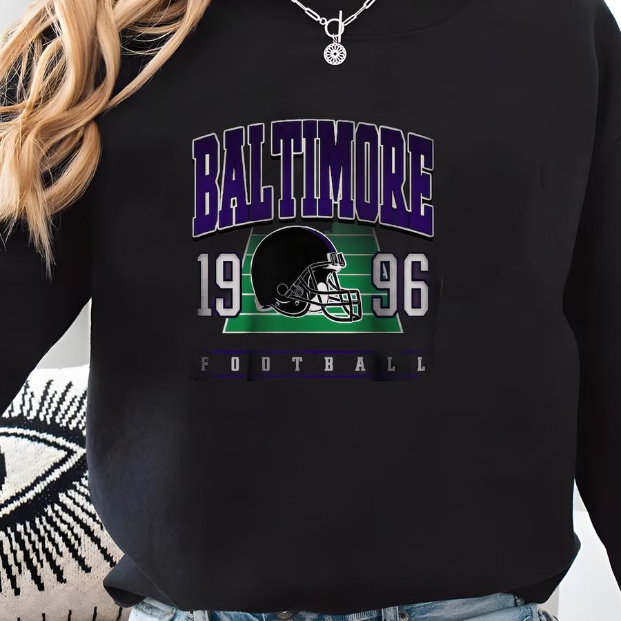 Baltimore Football Sweatshirt - Unisex Crewneck, Baltimore Fan Gift, Sports Team Apparel, Football Fan Gear, Gift For Him Sweatshirt