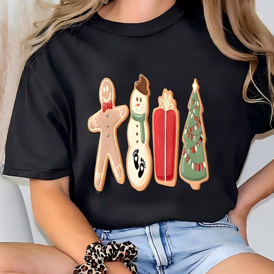 Christmas Cookies For Two Please, Pregnancy Announcement Christmas Sweatshirt, Pregnancy Reveal Christmas Sweater,maternity Christmas Hoodie T-shirt