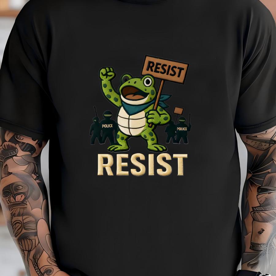 Resist Frog Sweatshirt: Political Activist Tee T-shirt