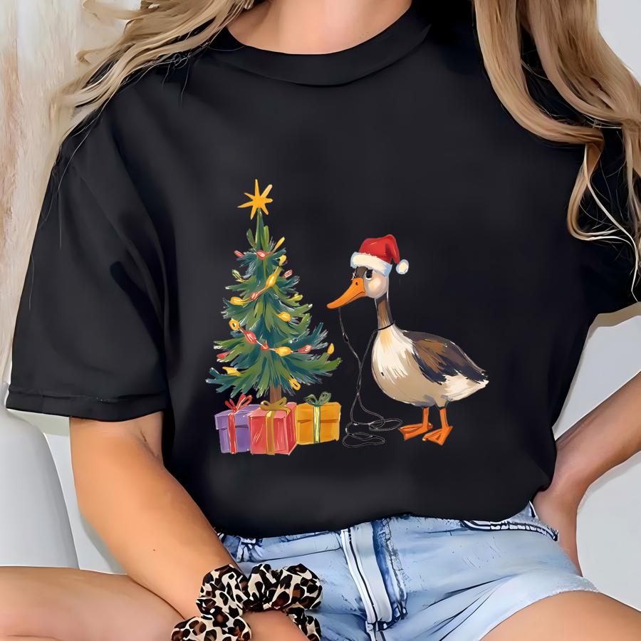 Christmas Probably Just Gonna Jingle Some Of The Way I'm Tired Hoodie, Funny Festive Quote Shirt,santa Goose Sweatshirt,cute Goose Xmas Tee T-shirt