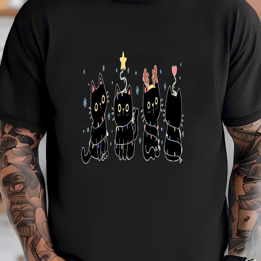 Meowy Christmas Sweatshirt, Funny Cat Christmas Shirt, Happy Cat Year Shirt, Cat Lover Christmas Sweatshirt, Cute Cats Holiday Shirt T-shirt