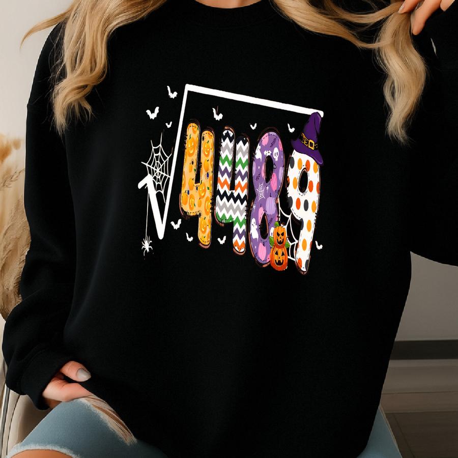 ® Square Root Of 4489 Meme Shirt, Funny Halloween Math Tee, Slang Teacher Shirt, Halloween Teacher Gift Sweatshirt