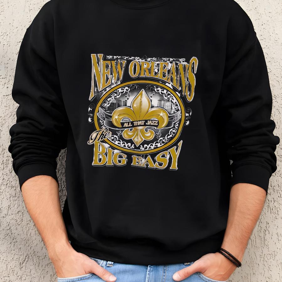 Pick!! Vintage 90s New Orleans Big Easy Crewneck Sweatshirt New Orleans Sweater New Orleans Big Easy Big Logo Sweatshirt Size S Sweatshirt