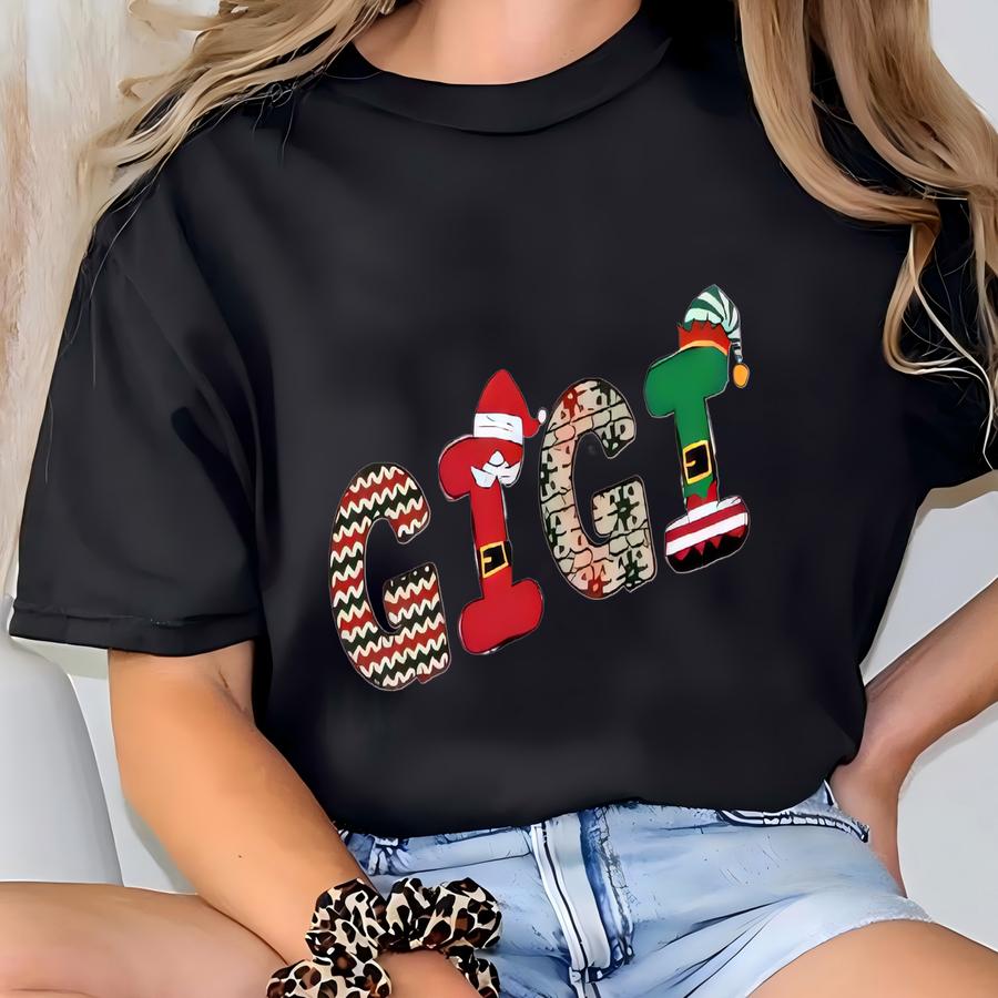 Personalized Name Family Christmas Sweatshirt, Matching Family Xmas, Custom Family Pj Sweatshirts, Reindeer Letters Matching Xmas Shirts T-shirt