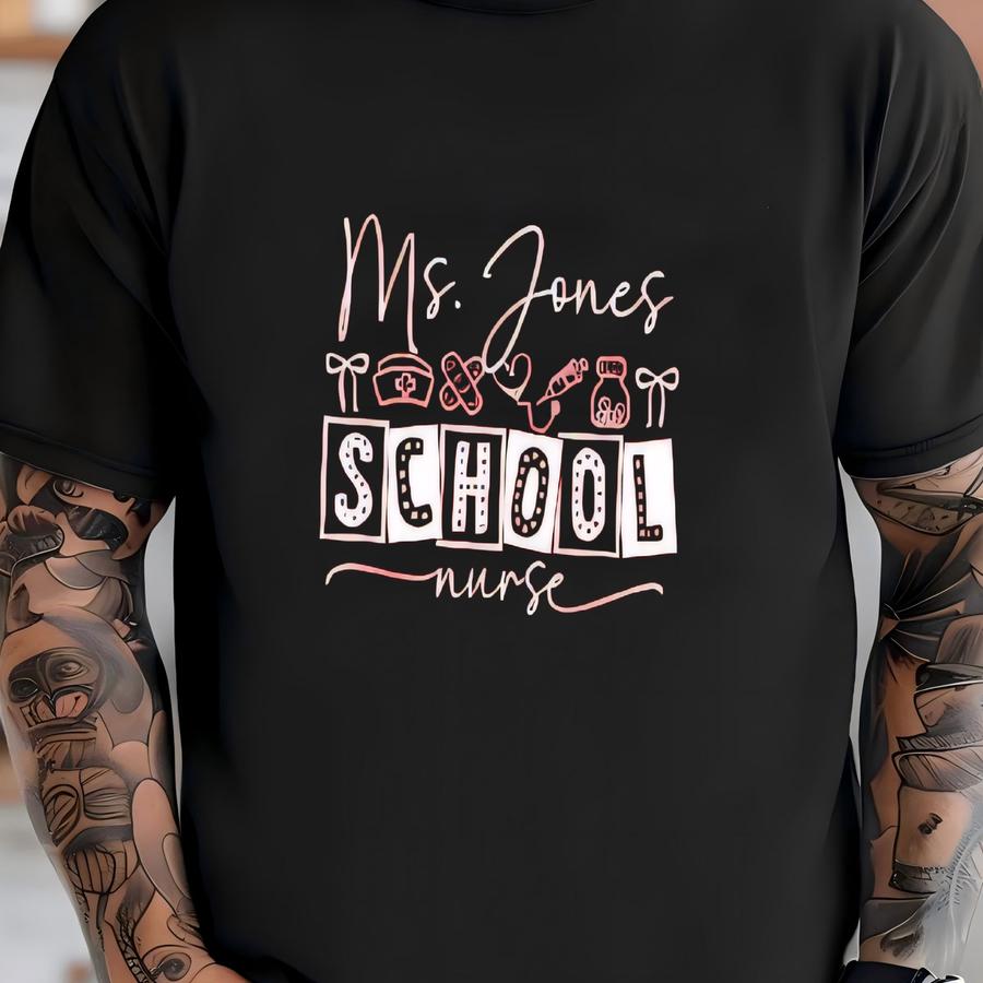 School Nurse Stainless Steel Tumbler Mug With Lid Gift, Personalized Nurse Stainless Steel Travel Coffee Tumbler Mug Cup, Gift For Nurse T-shirt