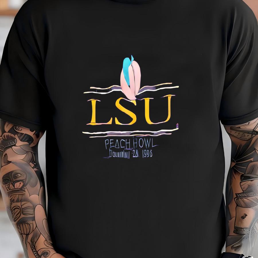 Vintage 90s Louisiana State University Tigers Peach Bowl Football Sweatshirt T-shirt