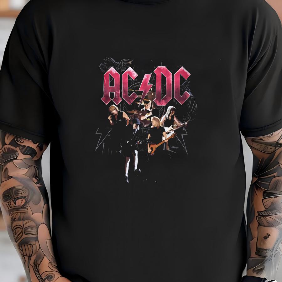 Vintage Y2k Ac/dc Black Ice Grunge Rock Music Band Shirt T-shirt