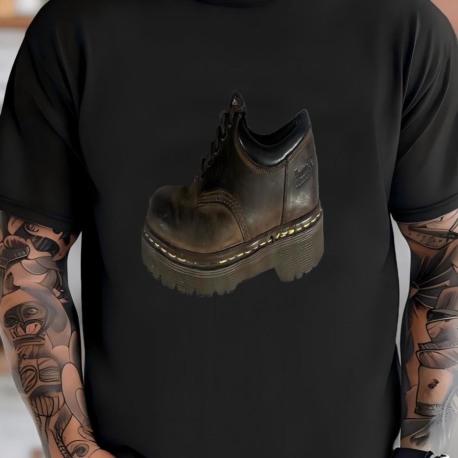 Men's Vintage 80's Dr Marten Made In England Brown Faded Leather Ox Sz Uk 10 T-shirt