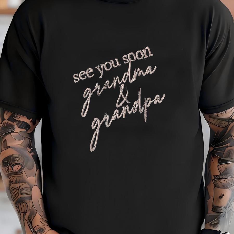 Personalized See You Soon Grandma Grandpa S® Brand Pregnancy Announcement Custom Mimi Papa Gigi Nana T-shirt