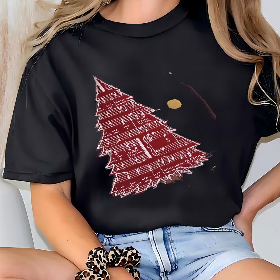 Christmas Tree Applique Sweatshirt, Holliday Sweatshirt T-shirt