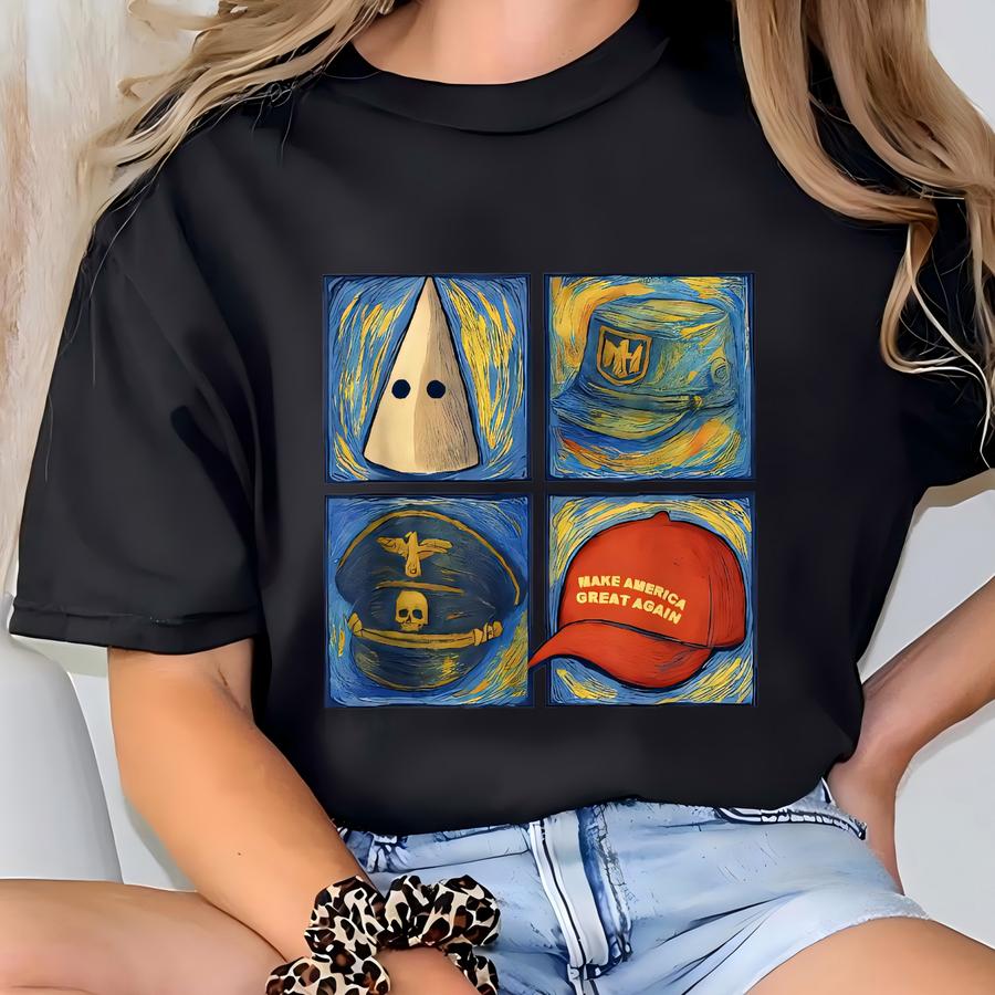 ® Old Hate New Hat Shirt, Anti Tee, Van Gogh Theme Same Different Hat Shirt, Political Dark Humor Statement Hoodie T-shirt