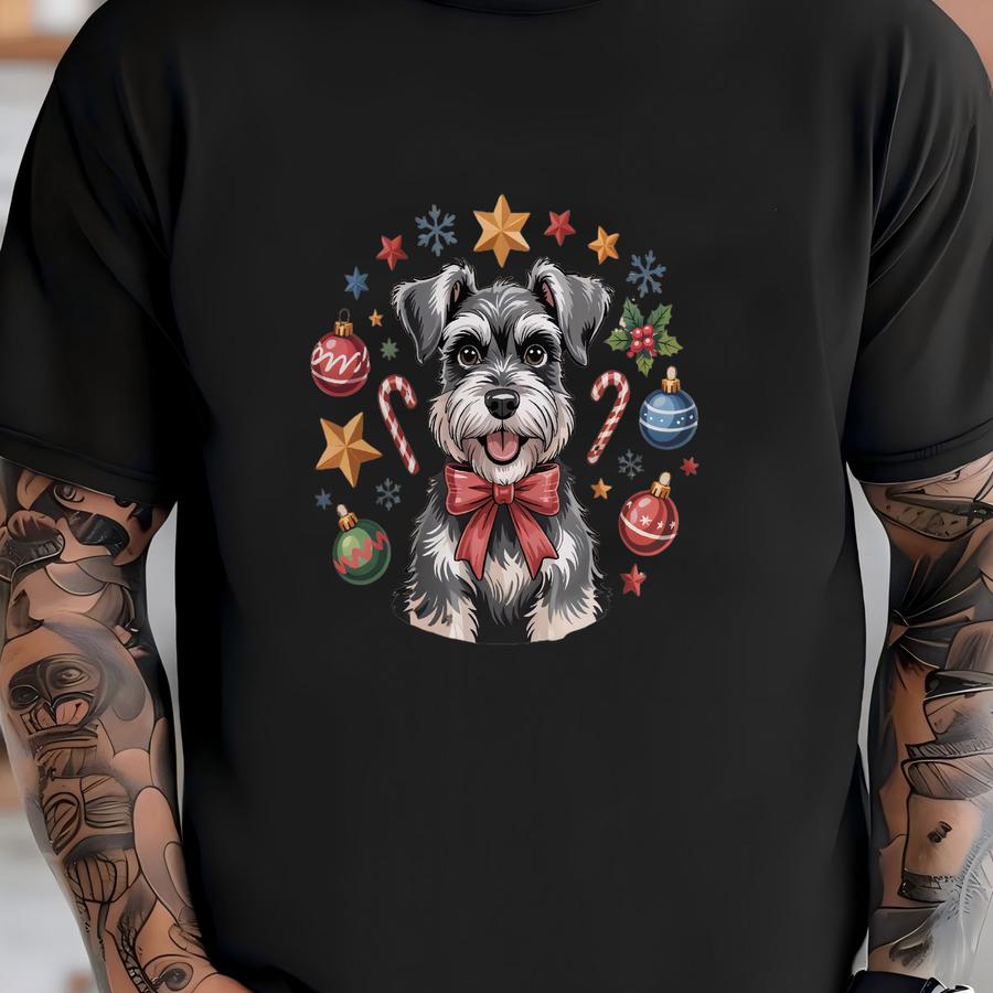 Schnauzer Christmas Sweatshirt: Holiday Dog, Festive Ornaments, Cute Design T-shirt