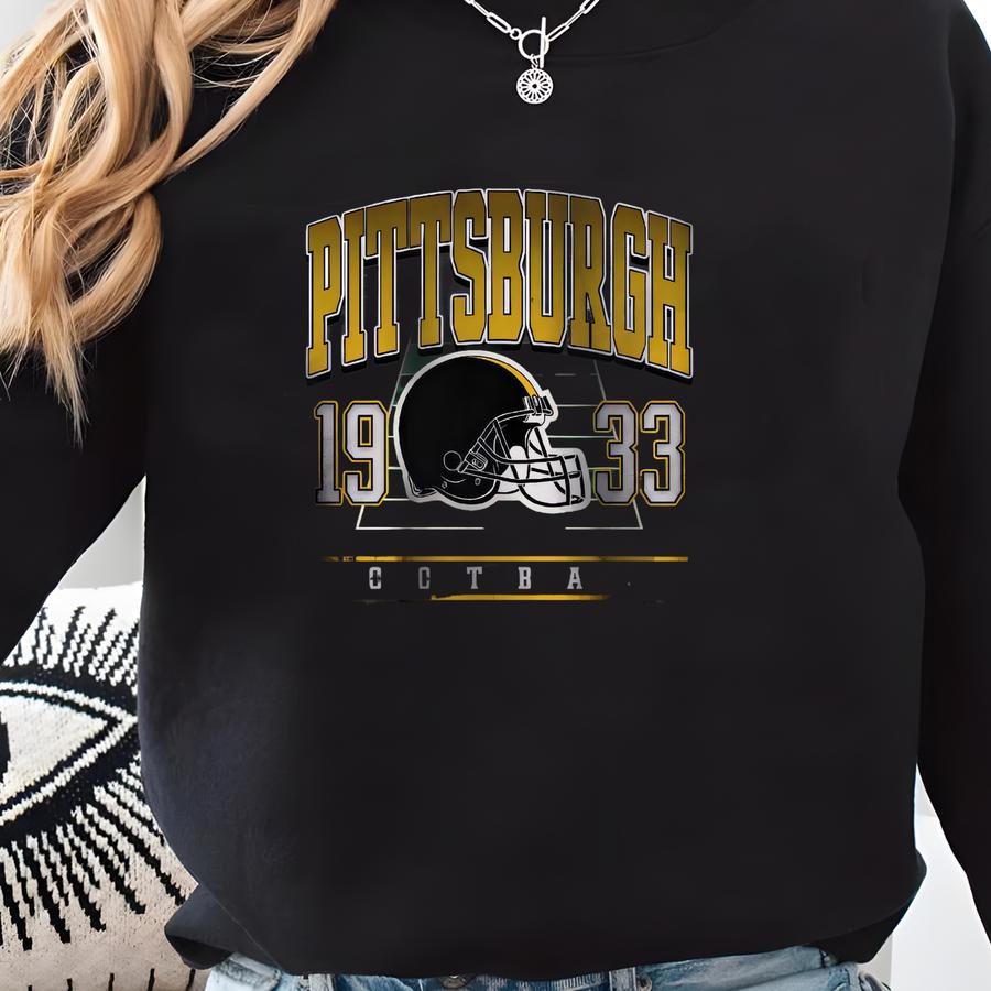 Pittsburgh Football Sweatshirt, Pittsburgh Shirt Retro Style 90s Vintage Unisex Crewneck, Graphic Tee Gift For Football Fan Sport Sweatshirt